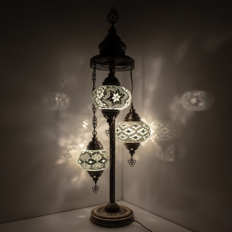 3 Globes Turkish Moroccan Mosaic Floor Lamp