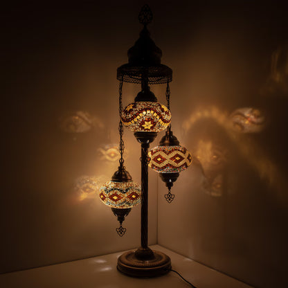 3 Globes Turkish Moroccan Mosaic Floor Lamp